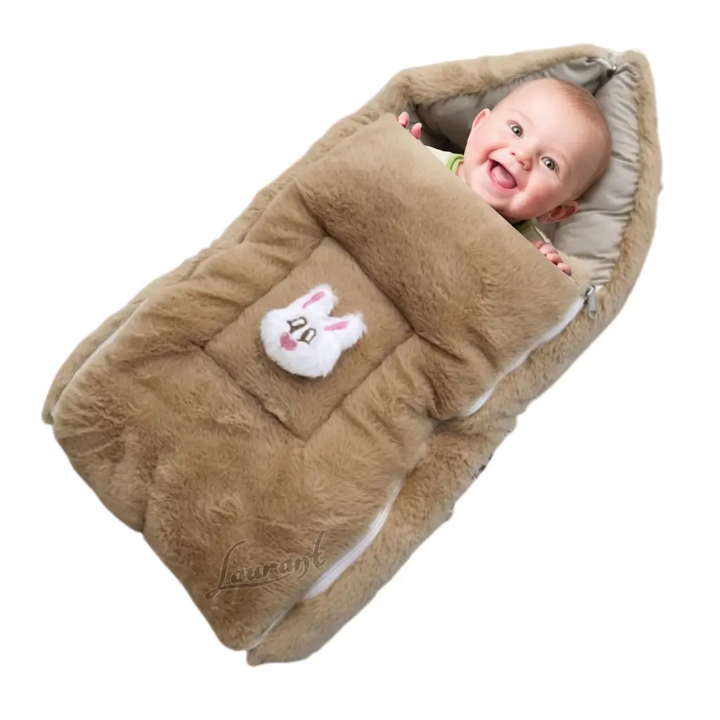 Baby sleeping bag camel color full-length zipper sleep sack